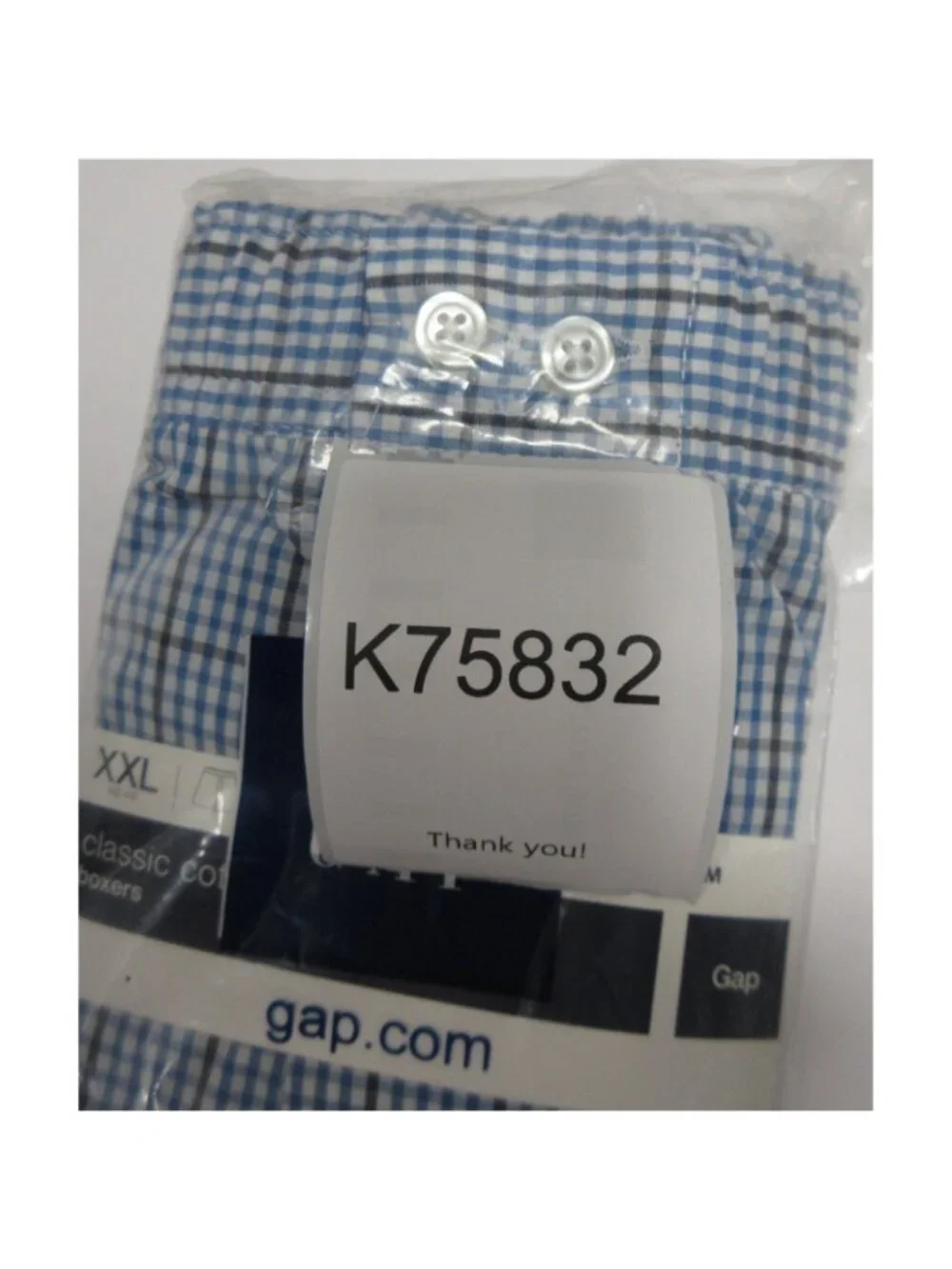 Gap Underwear XXL Boxer Shorts Check Classic Cotton Y2K Deadstock NEW